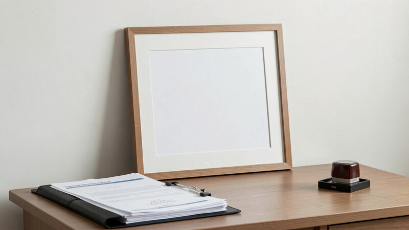 A physiotherapist's treatment table in a small Dutch practice room, morning light through a half-open blind, a folded towel and a wall-mounted anatomy chart in frame, shot from the doorway.